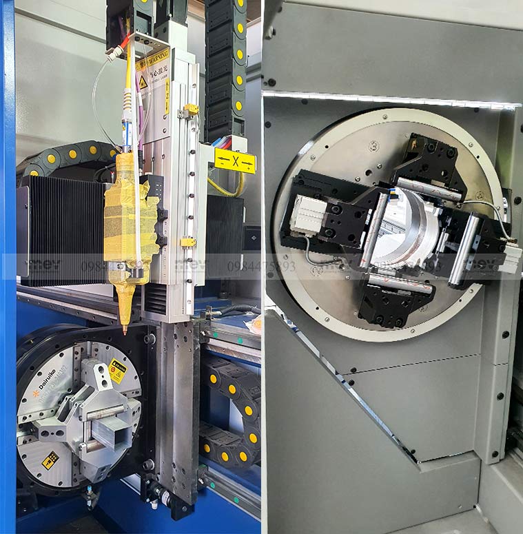 Máy laser cắt ống 2 chuck kẹp | Máy cắt ống CNC laser fiber MEV G23 6Kw