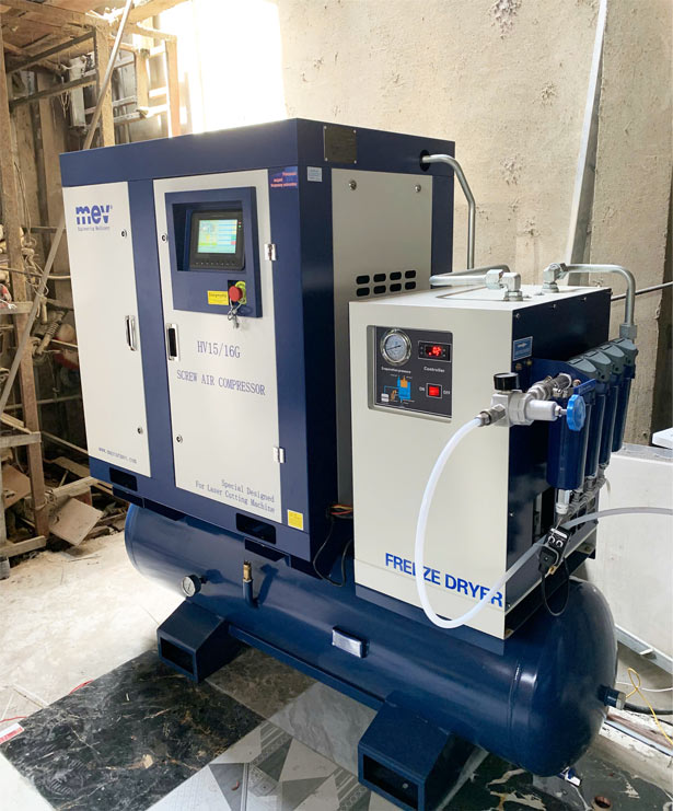 Máy cắt laser MEV 3015FT- Máy nén khí 15kw