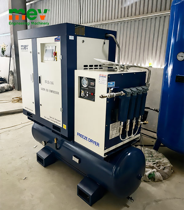MEV bàn giao máy nén khí 15Kw tại Đông Anh